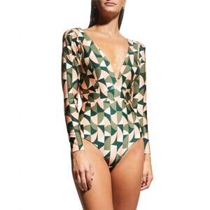 NEW PATBO plitka geometric print rashguard in multi